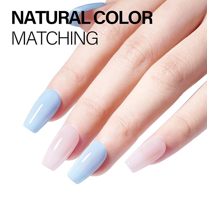 AILLSA Light Blue Nail Dipping Powder - DIY Manicure Salon at Home - Easy to Use - Valentine's Day Gift (1 Oz)