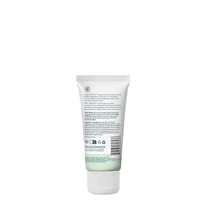 ATTITUDE Hand Cream for Sensitive Skin with Oat, EWG Verified, Dermatologically Tested, Vegan, Avocado Oil, 2.5 Fl Oz