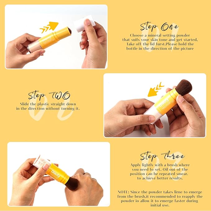 Sulily Mineral Sunscreen Setting Powder, Translucent Oil Natural Matte Concealer Brush Powder,Lasting Breathable Lightweight Powder for Face&Hair,All Skinp (#1 Translucent)