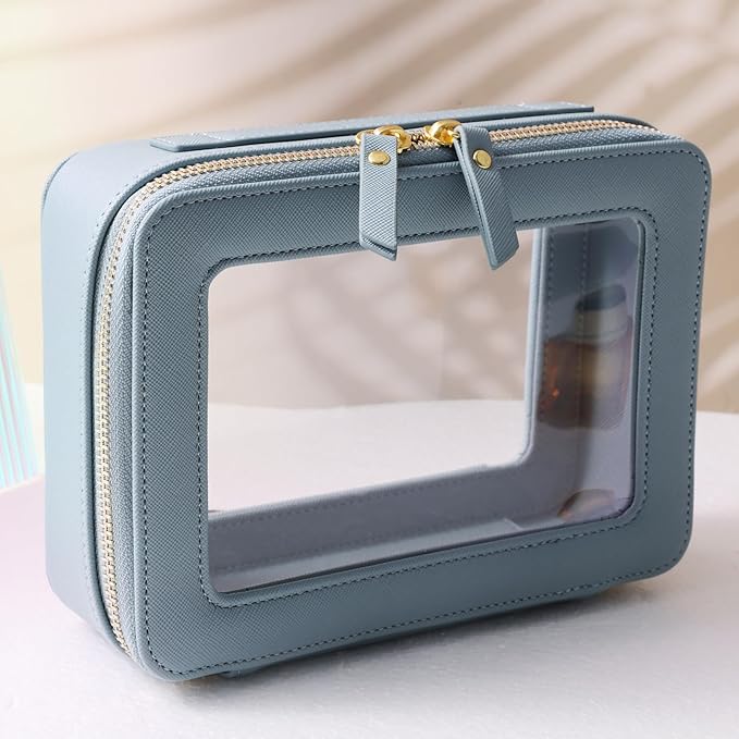 SANHECUN Toiletry bag waterproof cosmetic organizer with handle lagre opening for travelling
