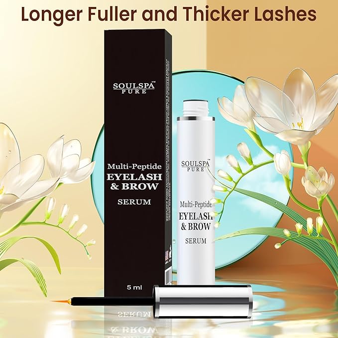 Eyelash Serum - Advanced Brow & Eye Lash Growth Formula with Biotin & Peptides - Nourishing Conditioner for Eyelashes and Brows - Promotes Thick, Healthy Eyelashes & Brows - 5 ML