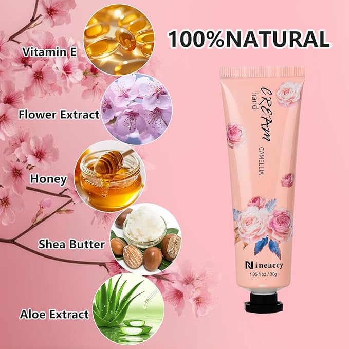Hand Cream Vegan Friendly,5 x 30ml, Pack of 5,for Dry Cracked Hands,Daily Moisturising hand Lotion gift set,Mothers Day gifts for women
