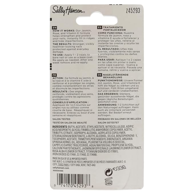 Sally Hansen Treatment Nail Rehab 41054, Nail Strengthener, Nail Hardener 0.33 Oz, Nail Growth Serum, Nail Strengthening Polish, Protection for Damaged Nails, Visibly Healthy Nails, Protect Nails