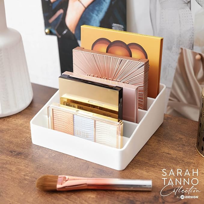 iDesign The Sarah Tanno Collection Silicone Makeup Palette Holder and Cosmetic Organizer, White
