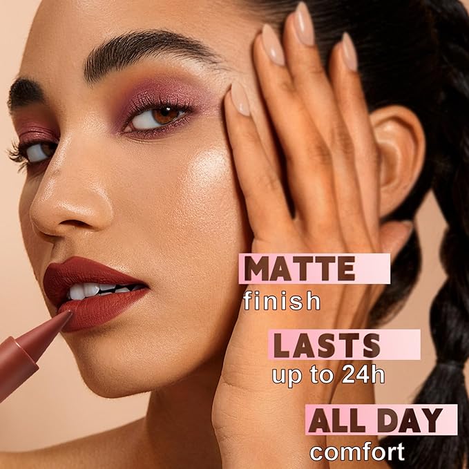 Matte Lipstick for Women,Cream Lip Color, Long Lasting Lip Makeup,Waterproof Red Lipstick,Velvet Makeup Stick