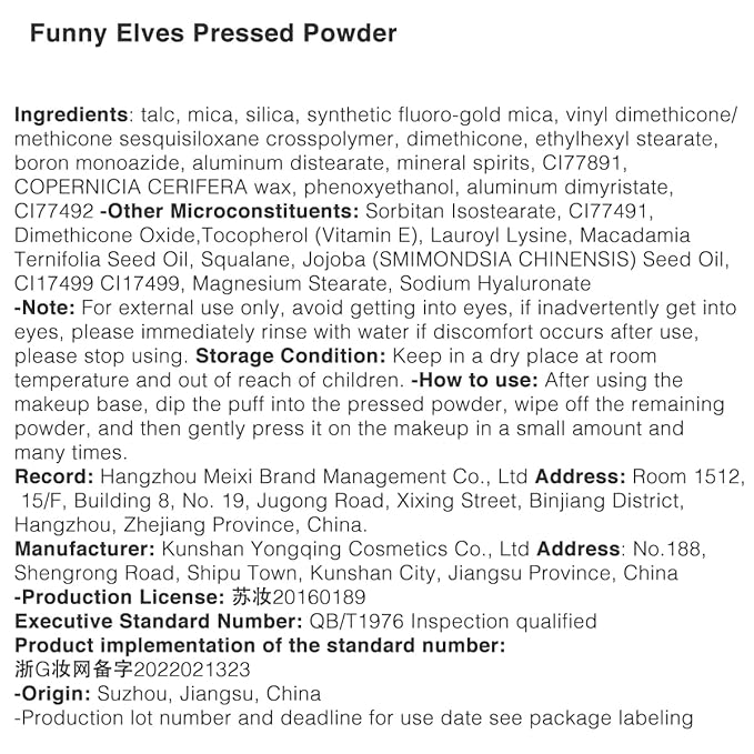 Funny Elves Powder Makeup Face Long Lasting Photosensitive Concealer Cosmetics Smooth (C1) 1 Count