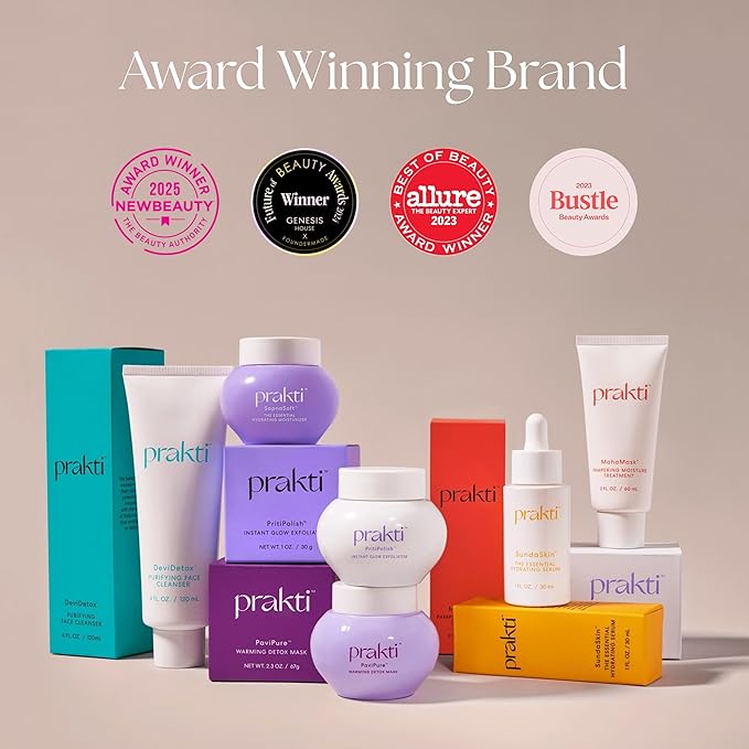 Prakti MahaMask Pampering Moisture Treatment, Deeply Hydrates, Firms, & Smooths Fine Lines with Antioxidants & Hyaluronic Acid, 2 fl.oz