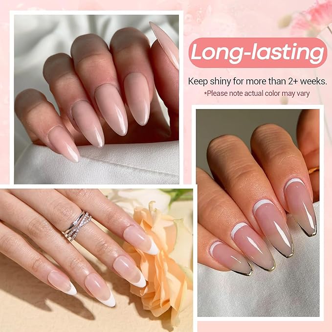 AZUREBEAUTY Translucent Dip Powder - Nail Bed Color 2Oz/56g, Sheer Nude Semi-transparent Clear Soft Peach Pink Dipping Powder Crystal Natural Nail Art Starter Manicure Salon DIY Home for Starter Gift