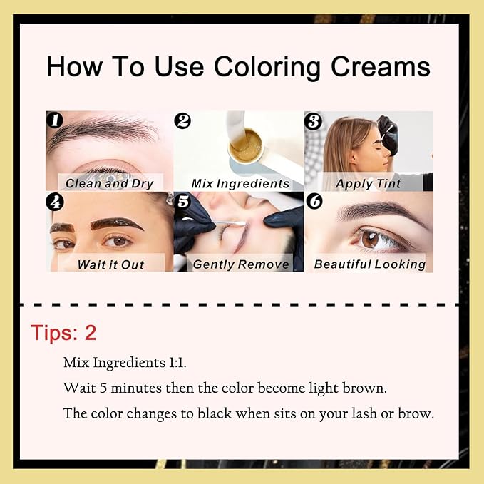 Lash and Brow Black Color Kit Long-lasting 6-8 Weeks Professional Result for Salon and DIY Use