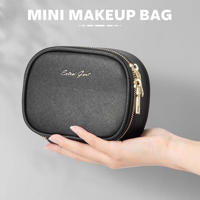 Small Makeup Bag Travel Train Case with Mirror and Light Mini Travel Make up for Women Train Case Cosmetic Organizer 3 Adjustable Brightness Toiletry Bag Portable Artist Storage