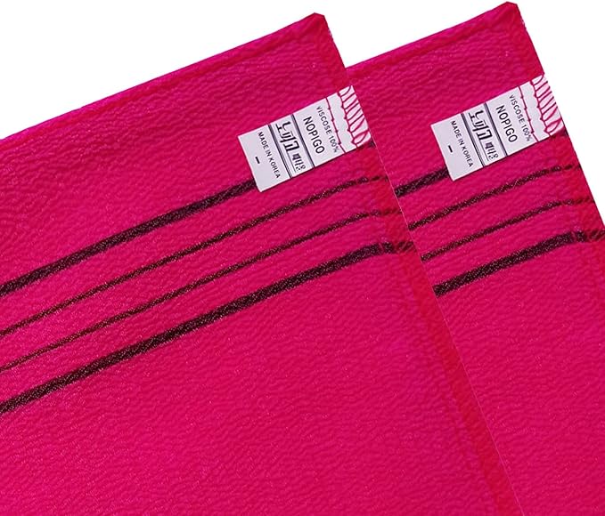 Korean Asian Exfoliating Bath Washcloth Mitt for Remove Dead Skin.Exfoliating Body Scrubber.Exfoliating Gloves for Body Scrub (Red 8)