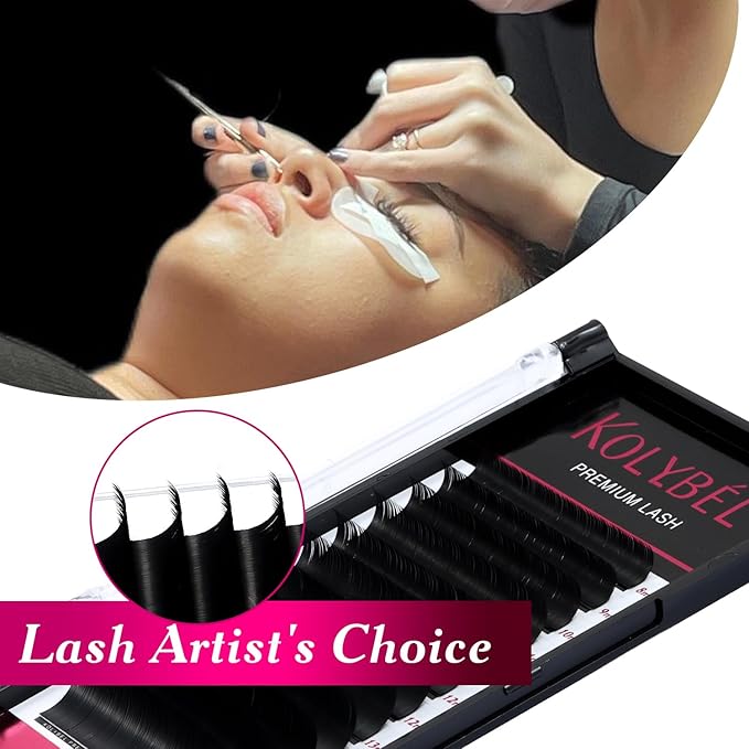 Premium Eyelash Extensions 0.15 C Curl 13mm Single Tray Premium Individual Lash Extensions, Silk Volume & Classic Lashes Soft Matte Dark Professional Eyelashes Extension Salon Use(0.15-C-13mm)