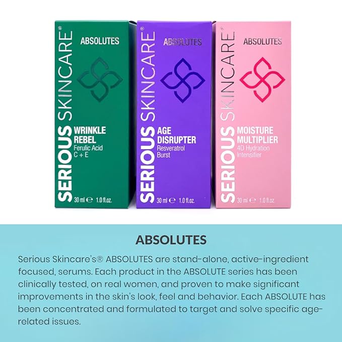 Serious Skincare - Vitamin C, E and Bakuchiol Wrinkle Rebel Anti-Aging Facial Serum - For Fine Lines, Wrinkles and Dark Spots - Even Skin Tone - Brighter Complexion - 1 Fl. Oz.