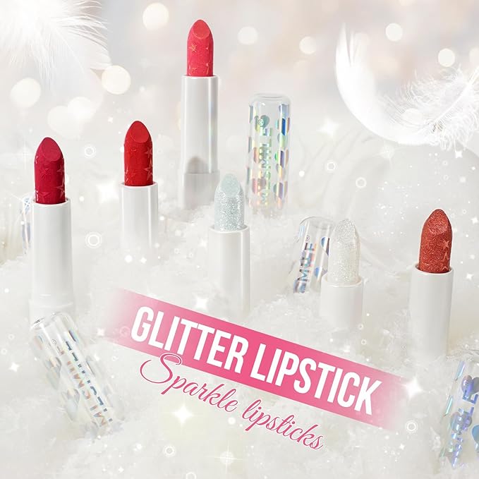 Hydrating Diamond Shine Lipstick, Pearlescent Glitter Waterproof Lip Balm, Long-Lasting Moisturizing Lipstick, Lip Makeup for Women Girls Fuller Lips, 04 Mermaid