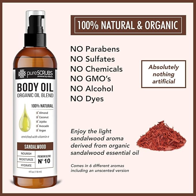 pureSCRUBS Sandalwood Body Scrub + Sandalwood Body Oil Bundle