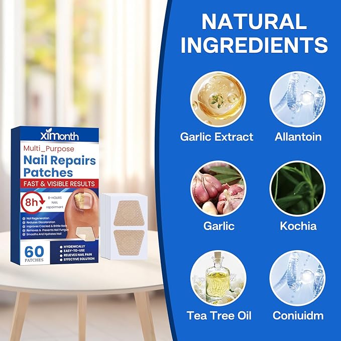 Nail Patches - Toenail Care for Toenail Fingernails - 8-Hour Nightime N ail Renewal - 60