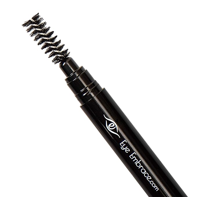 Eye Embrace Luna Classic: Light Brown-Gray Wooden Eyebrow Pencil – Waterproof, Double-Ended Pencil with Sharpener & Spoolie Brush, Cruelty-Free