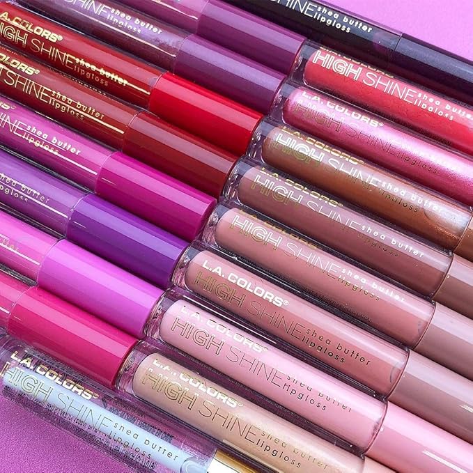 L.A. COLORS High Shine Shea Butter Lip Gloss, Sensual, 0.14 Oz (CLG948) (Pack of 4)