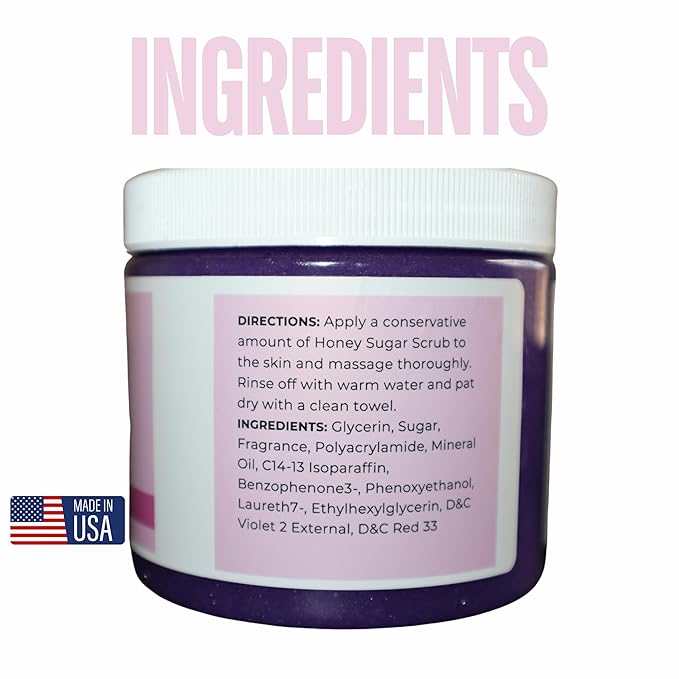 Honey Sugar Scrub Lavender Orchid, (16 Fl Oz (Pack of 1)