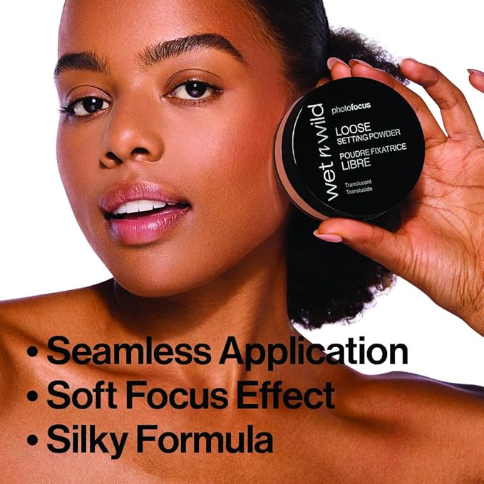 wet n wild Photo Focus Loose Baking Setting Powder, Highlighter Makeup, Medium-Deep to Deep Skin Tones, Deep