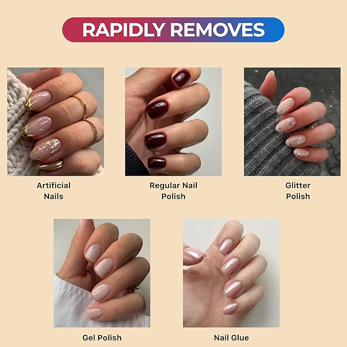 100% Pure Acetone Nail Polish Remover | Professional Quality | Easy To Use | Rapidly Removes Natural, Gel, Acrylic, shellac, and Glitter Nails | 8 Fl oz