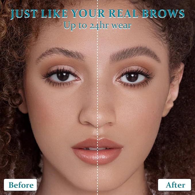 Eyebrow Pen, Microblading Eyebrow Pencil with 4-Prong Micro-Fork Precise Brush-Tip, Creates Natural Looking Brows Effortlessly and Stays on All Day, Waterproof Brow pencil Eyebrow Hair, Deep Brown