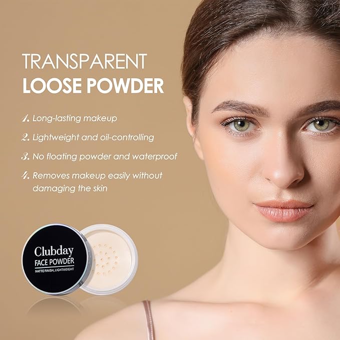 Multi Makeup Loose Setting Powder Lightweight,High Coverage,Shine Control,Waterproof Curated For All Skin Types - Soft Light, 6g (0.21 oz)