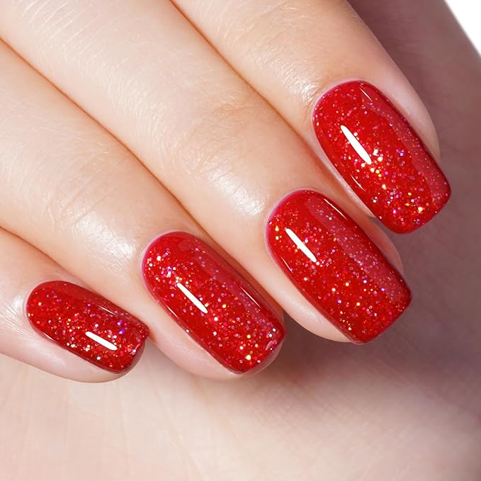 AILLSA Nail Dip Powder Glitter Red Burgundy Dipping Powders Colors for DIY Manicure Salon at Home Easy to Use Gel Dip Powder(1 Oz)