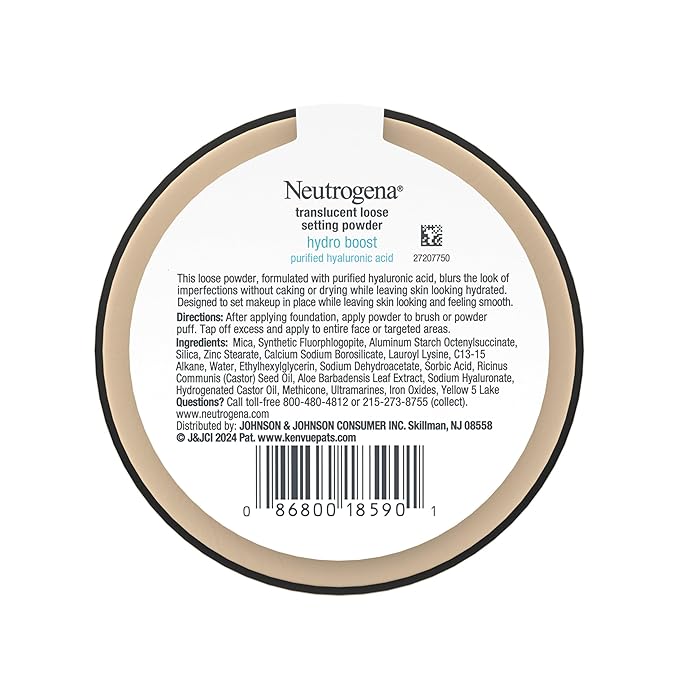 Neutrogena Hydro Boost Translucent Loose Setting Powder with Purified Hyaluronic Acid, .44 oz
