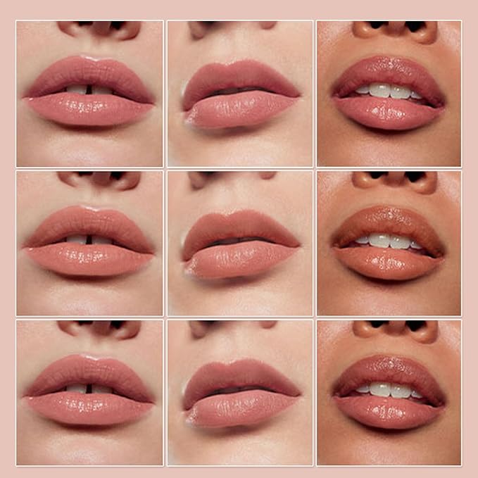 Press Lipstick Set,3 Colors Natural Matte Velvet Air Moisture Smooth Crayon Lip Gloss,Waterproof&Long Lasting Lipstick Pen for Women Makeup,Vivid Color (Set A)