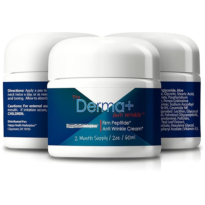 Pro Derma + Anti Wrinkle Cream - Our Best Derma Firm Peptide Firming Eye Gel & Face Wrinkle Cream - 2 Month Jar - Derma Firm Peptide Serum Anti Wrinkle Eye Cream & Anti Wrinkle Face Cream - Anti Aging