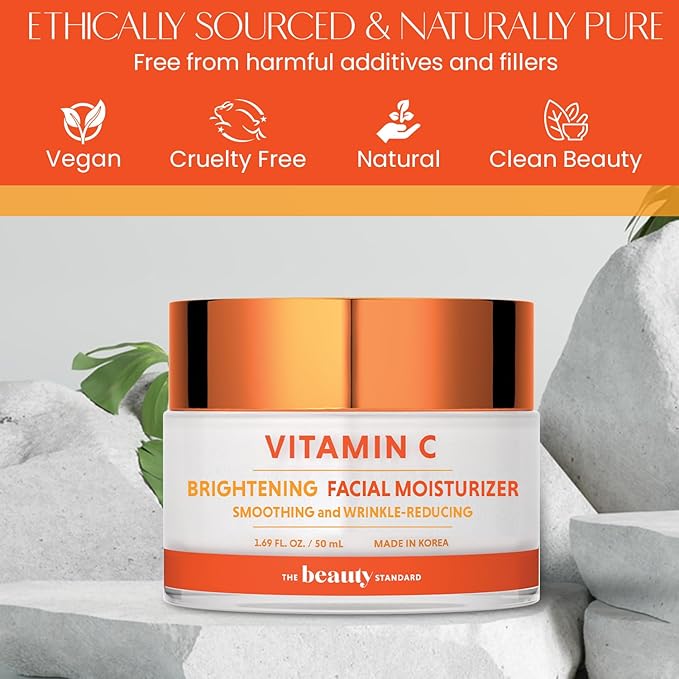 Vitamin C Facial Moisturizer - Hydrating & Anti-Aging, Smooths & Brightens Skin - Dermatologist Tested, Cruelty-Free Korean Skin Care for All Skin Types - 1.69 fl. oz (2 Pack)