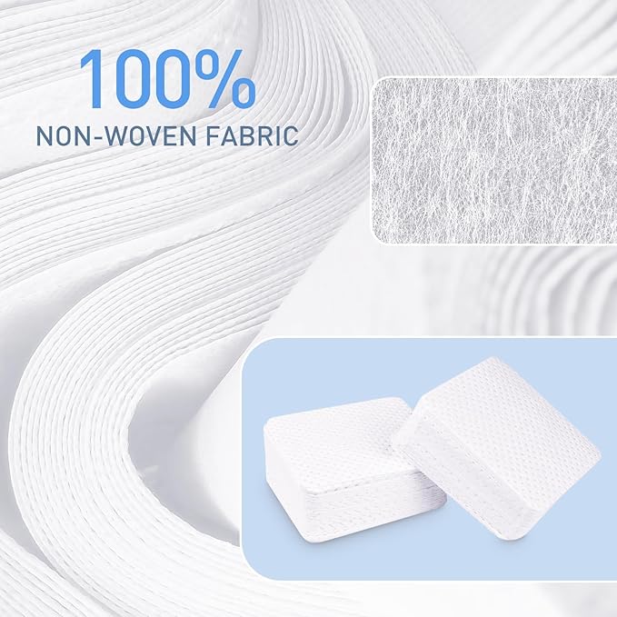 1080 PCS Lint Free Nail Wipes, Eyelash Extension Wipes, Super Absorbent Soft Non-Woven with a Pump Dispenser Bottle Disposable Nail Polish Remover for Polish Clean Acrylic Nails Remover, White