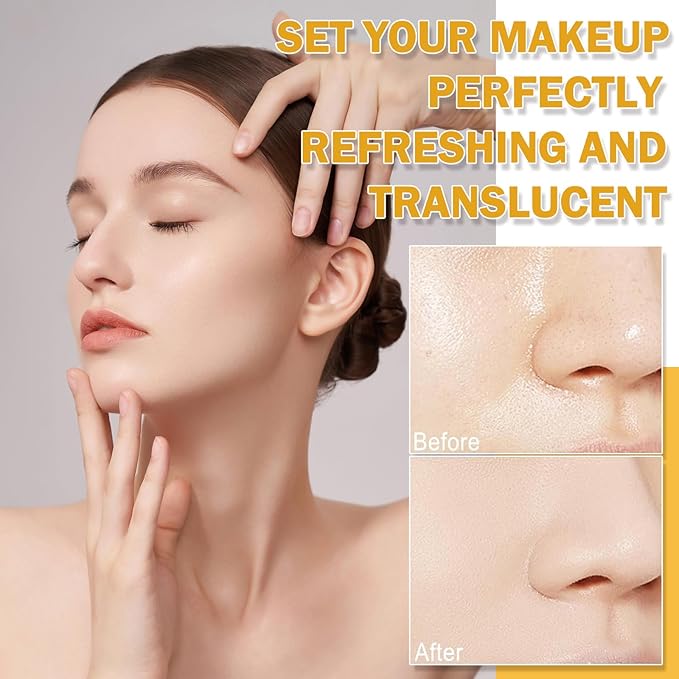 Sulily Mineral Sunscreen Setting Powder, Translucent Oil Natural Matte Concealer Brush Powder,Lasting Breathable Lightweight Powder for Face&Hair,All Skinp (#1 Translucent)