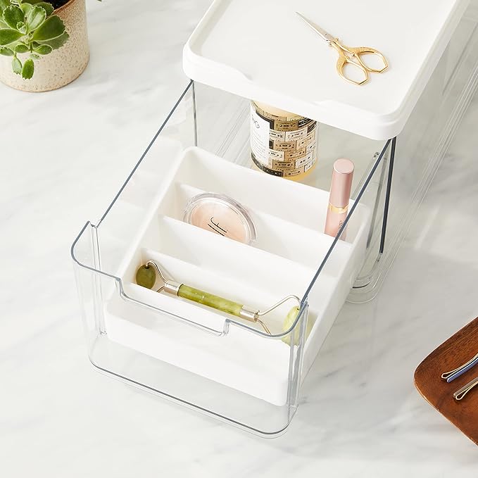 iDesign The Sarah Tanno Collection Silicone Makeup Palette Holder and Cosmetic Organizer, White