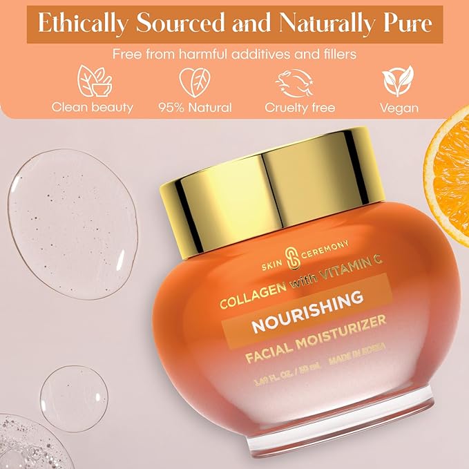 Collagen & Vitamin C Moisturizer - Brightens Skin, Reduces Fine Lines & Wrinkles - Anti-Aging, Dermatologist Tested, Clean Beauty, Korean Skin Care - 1.69 FL.OZ.