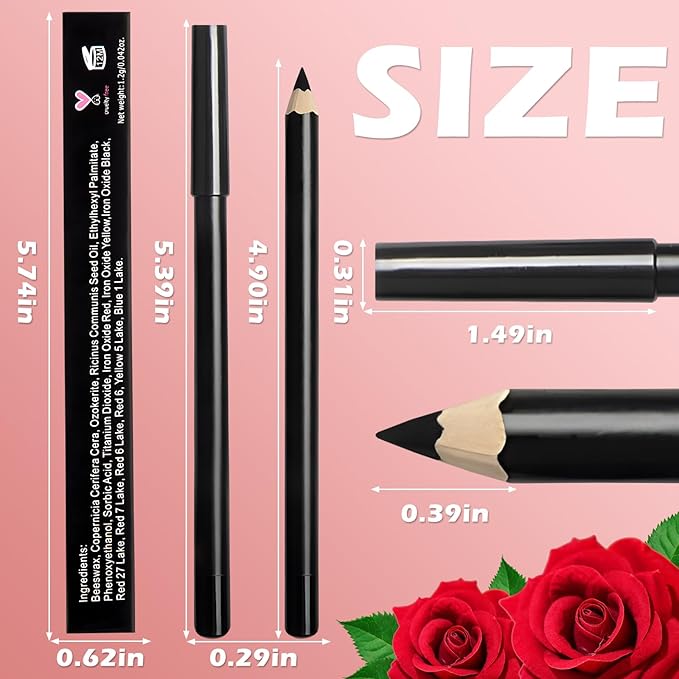Black Lip Liner, Long Lasting Lip Liner Pencil, Rich Lip Makeup Colors Highly Pigmented Lip Liners, Smooth Application Lipliner Lip Pencil