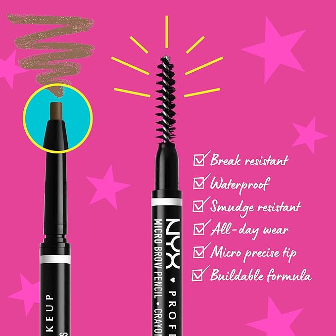 NYX PROFESSIONAL MAKEUP Micro Brow Pencil, Precise Eyebrow Pencil - Chocolate