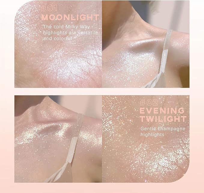 Highlighter Makeup Powder, Body Shimmer Sparkle Face Highlighter Powder ball, High Gloss Shiny Illuminator Cosmetic for Christmas Party Rave, Multi-Use Diamond Glitter Makeup Gift for Women01#
