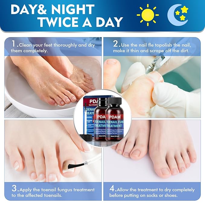 Toenail Fungus Treatment Extra Strength - Toe Nail Fungus Treatments for Thick, Nail Strengthener and Growth, Nail Fungus Treatment Extra Strength for Broken, Discolored Nail & Ingrown Toenail - 60ml