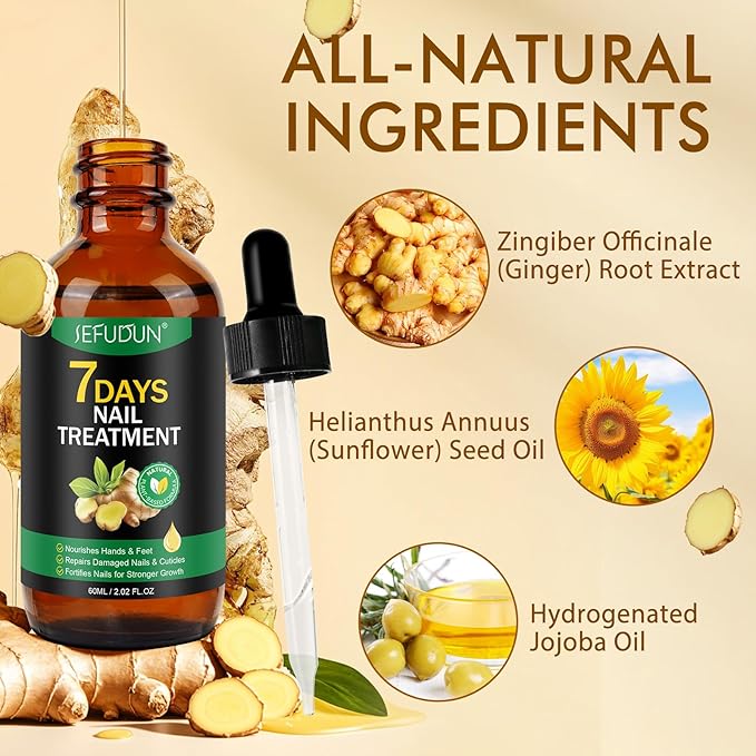 Ginger Nail Growth Strengthener Serum – Ginger-Infused Nail Repair Oil for Care, Natural Nail and Strengthener Solution