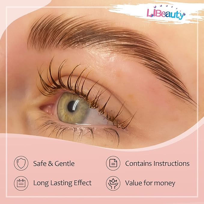 Libeauty Eyelash and Eyebrow Color Kit Brown Instant Hair Color Kit for Lash and Brow Perfect Partner for Lash Perm/Lift/Lamination Treatment Voluminous Coloring