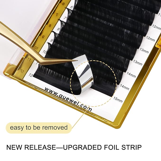 Classic Eyelash Extensions 0.15 C MIX9-16mm Lashes Extensions Supplies C/D Curl Single Length 9-20mm Mixed Length 9-16mm/15-20mm by QUEWEL (0.15 C MIX9-16)