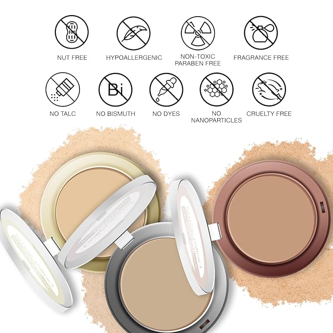bellapierre Pressed Banana Setting Powder | Lightweight Color Corrector | Eliminates Dark Under Eye Circles & Redness | Talc-Free Powder | Compact Matte Banana Powder - Tan - 0.28 Oz