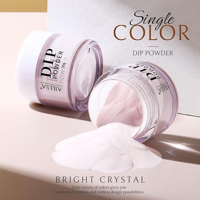 AILLSA Dip Powder Light Pink, Pink Dip Powder Nail 1 Oz, Nail Dipping Powder French Nail Art for Starter Manicure Salon DIY at Home, Dip Powder Colors Long Lasting, Odor-Free, Valentine's Day's Gift