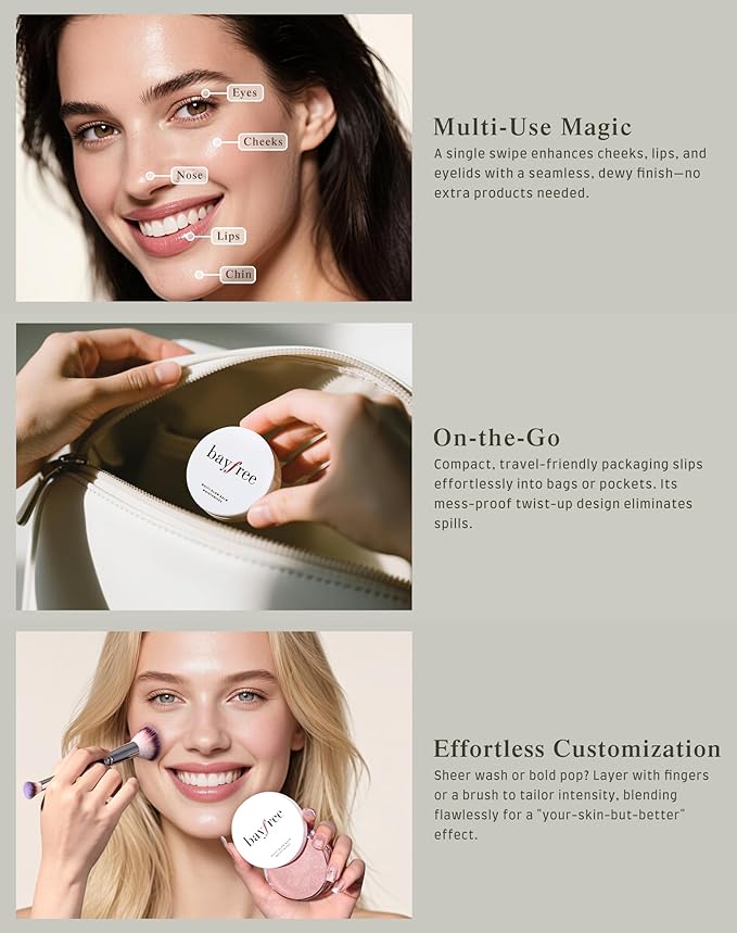 Multi Glow Balm, Cream Blush for Cheeks, Blush Balm Face Makeup, Radiant Finish, Hydrating, Creamy, Lightweight & Blendable Color, Face Makeup, 0.63 Oz (Dewy)
