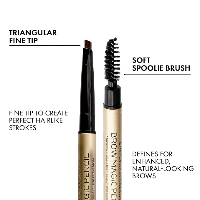 Simply Naked Beauty Brow Master - Magic Brow colour pencil | Buildable Mineral Brown Eyebrow Pencil kit. Eye makeup for dramatic brows. Suits any skin tone