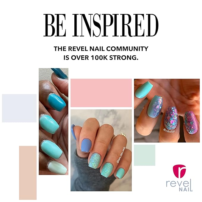 Revel Nail Dip Powder - Blue Powder Dip Nail Polish, Chip Resistant Dip Nail Powder with Vitamin E and Calcium, DIY Manicure, Tiff