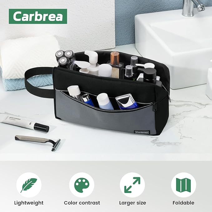 Travel Toiletry Bag - Large Toiletry Bag for Men Skincare Bag Doop Kit for Toiletries Accessories Gifts - Black