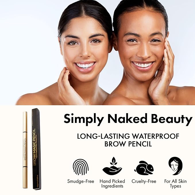 Simply Naked Beauty Brow Master - Magic Brow colour pencil | Buildable Mineral Brown Eyebrow Pencil kit. Eye makeup for dramatic brows. Suits any skin tone
